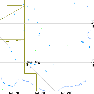 Zip code 58731 close-up map