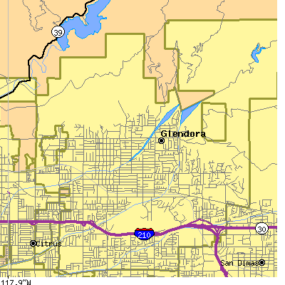 Zip code 91741 close-up map