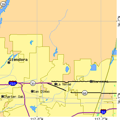 Zip code 91750 close-up map