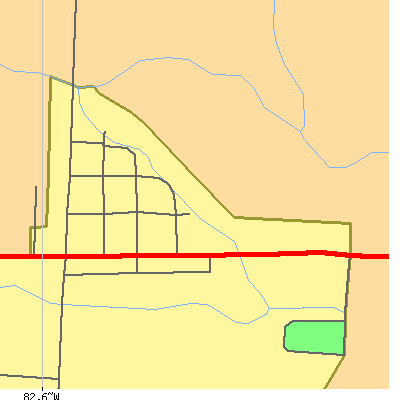 Zip code 43033 close-up map