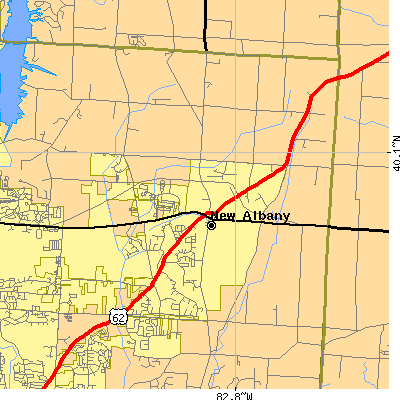 Zip code 43054 close-up map