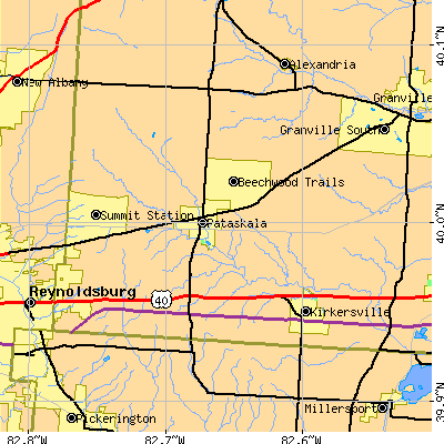 Zip code 43062 close-up map