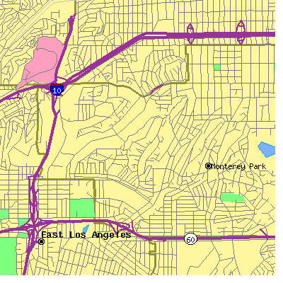 Zip code 91754 close-up map