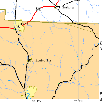 Zip code 43071 close-up map