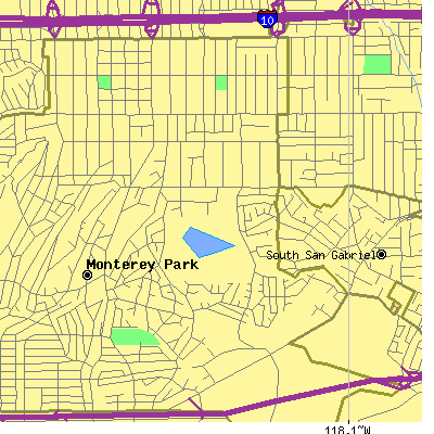 Zip code 91755 close-up map