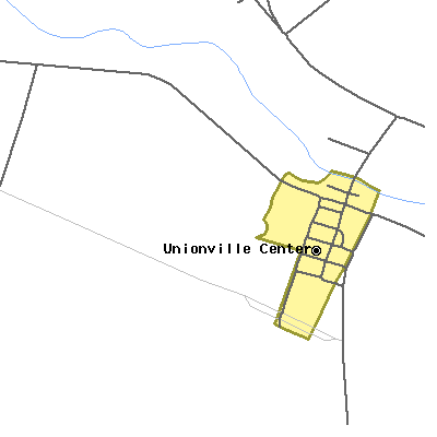 Zip code 43077 close-up map