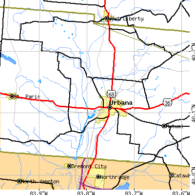 Zip code 43078 close-up map