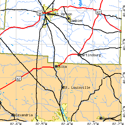 Zip code 43080 close-up map