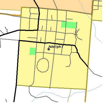 Zip code 43101 close-up map