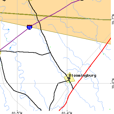 Zip code 43106 close-up map