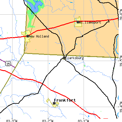 Zip code 43115 close-up map