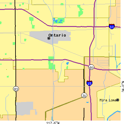 Zip code 91761 close-up map