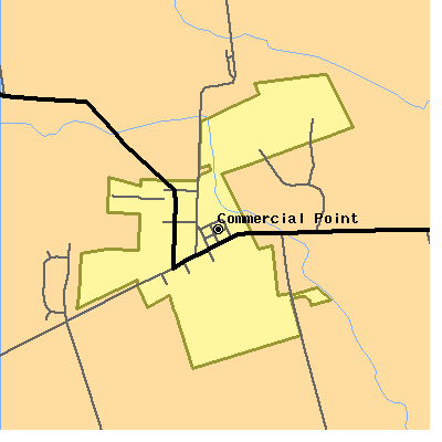 Zip code 43116 close-up map