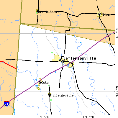 Zip code 43128 close-up map