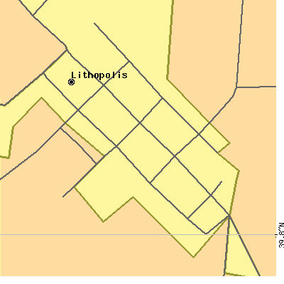 Zip code 43136 close-up map