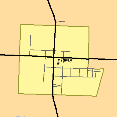Zip code 43151 close-up map