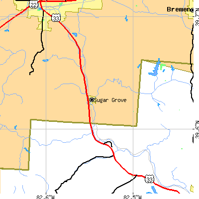 Zip code 43155 close-up map