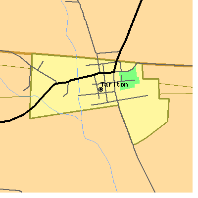 Zip code 43156 close-up map