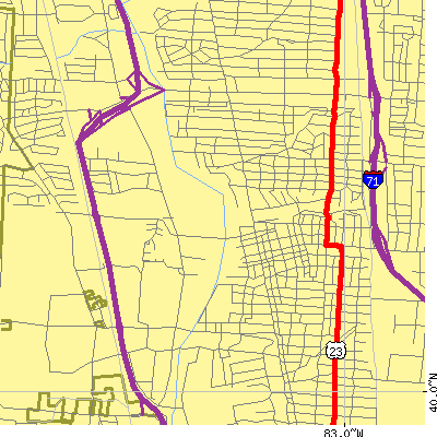 Zip code 43202 close-up map
