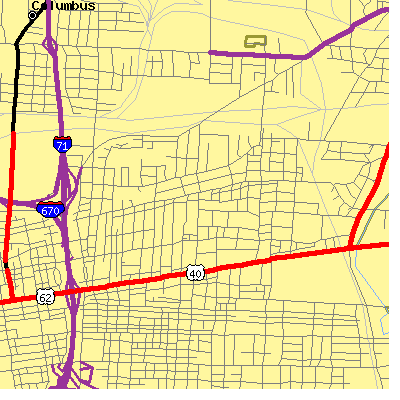 Zip code 43203 close-up map