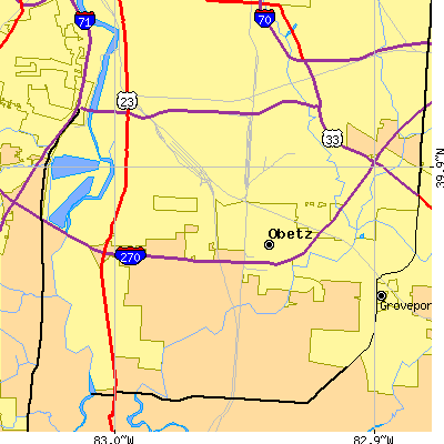 Zip code 43207 close-up map