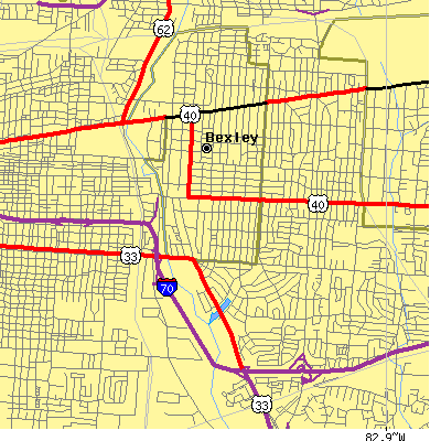 Zip code 43209 close-up map
