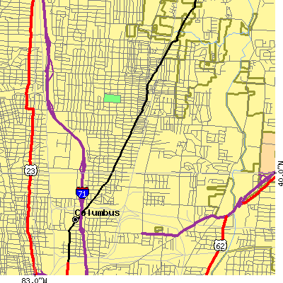 Zip code 43211 close-up map