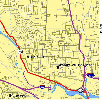 Zip code 43212 close-up map