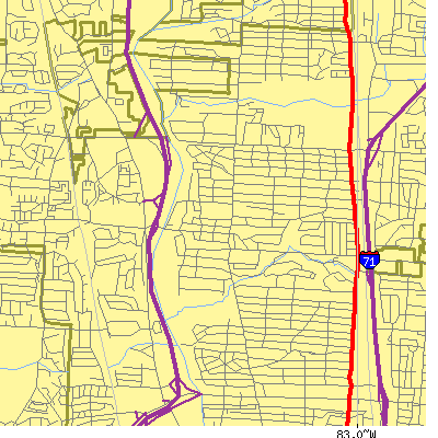 Zip code 43214 close-up map