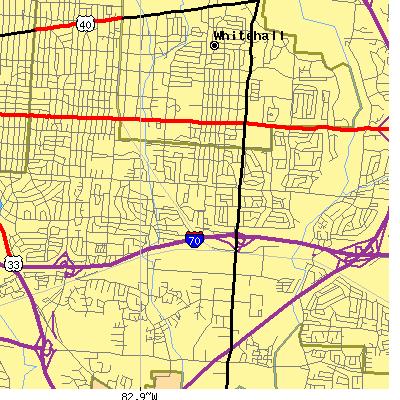 Zip code 43227 close-up map