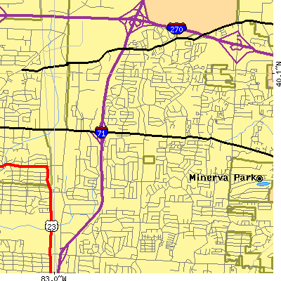 Zip code 43229 close-up map