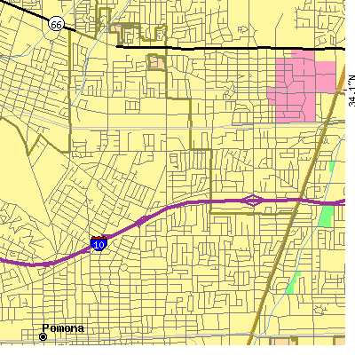 Zip code 91767 close-up map