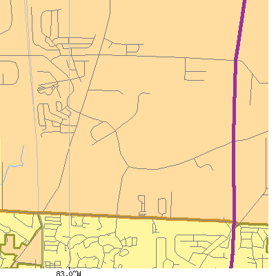 Zip code 43240 close-up map