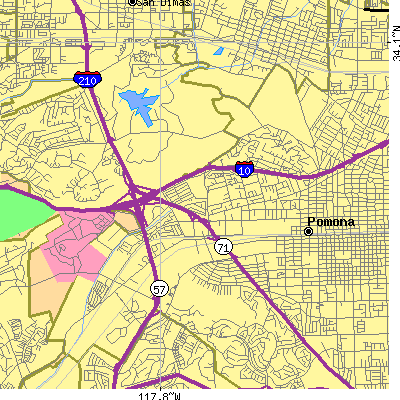 Zip code 91768 close-up map