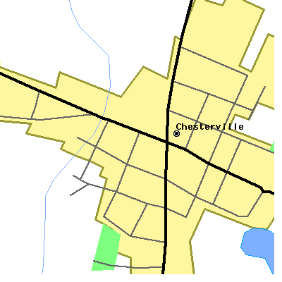 Zip code 43317 close-up map