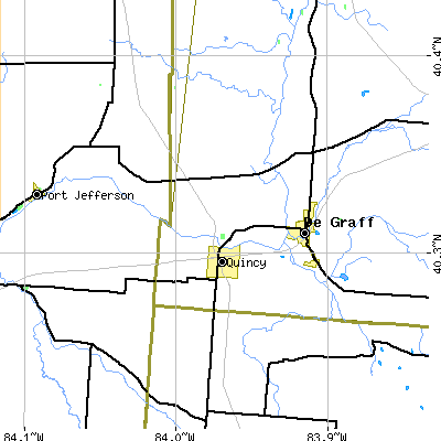 Zip code 43343 close-up map