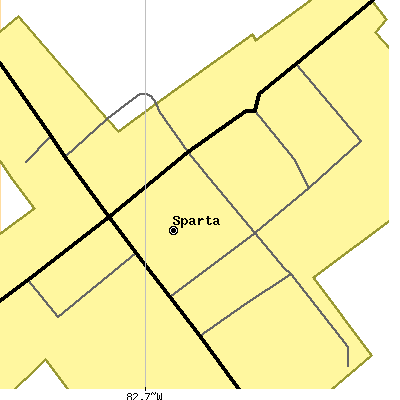 Zip code 43350 close-up map