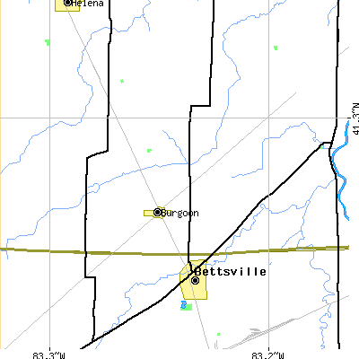 Zip code 43407 close-up map