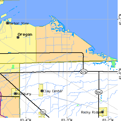 Zip code 43412 close-up map