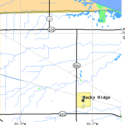 Zip code 43432 close-up map