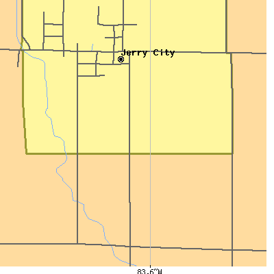 Zip code 43437 close-up map