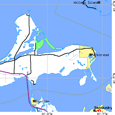 Zip code 43440 close-up map
