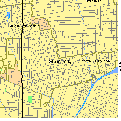 Zip code 91780 close-up map