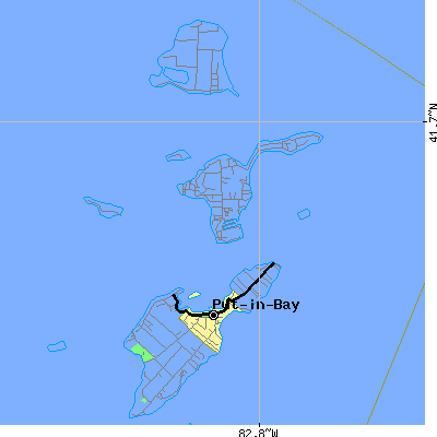 Zip code 43456 close-up map