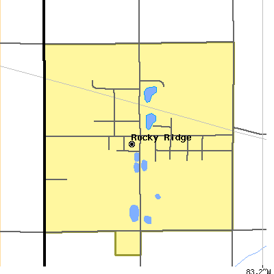 Zip code 43458 close-up map