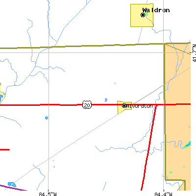Zip code 43501 close-up map