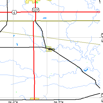 Zip code 43549 close-up map