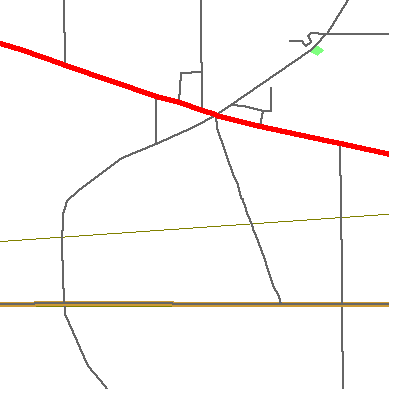 Zip code 43555 close-up map