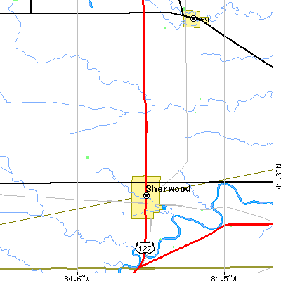 Zip code 43556 close-up map