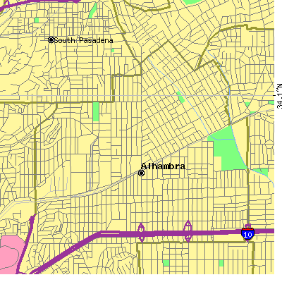 Zip code 91801 close-up map